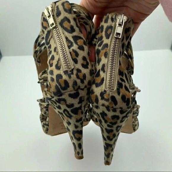 Loeffler Randall heels size 8 brown suede Cheetah - Picture 7 of 11